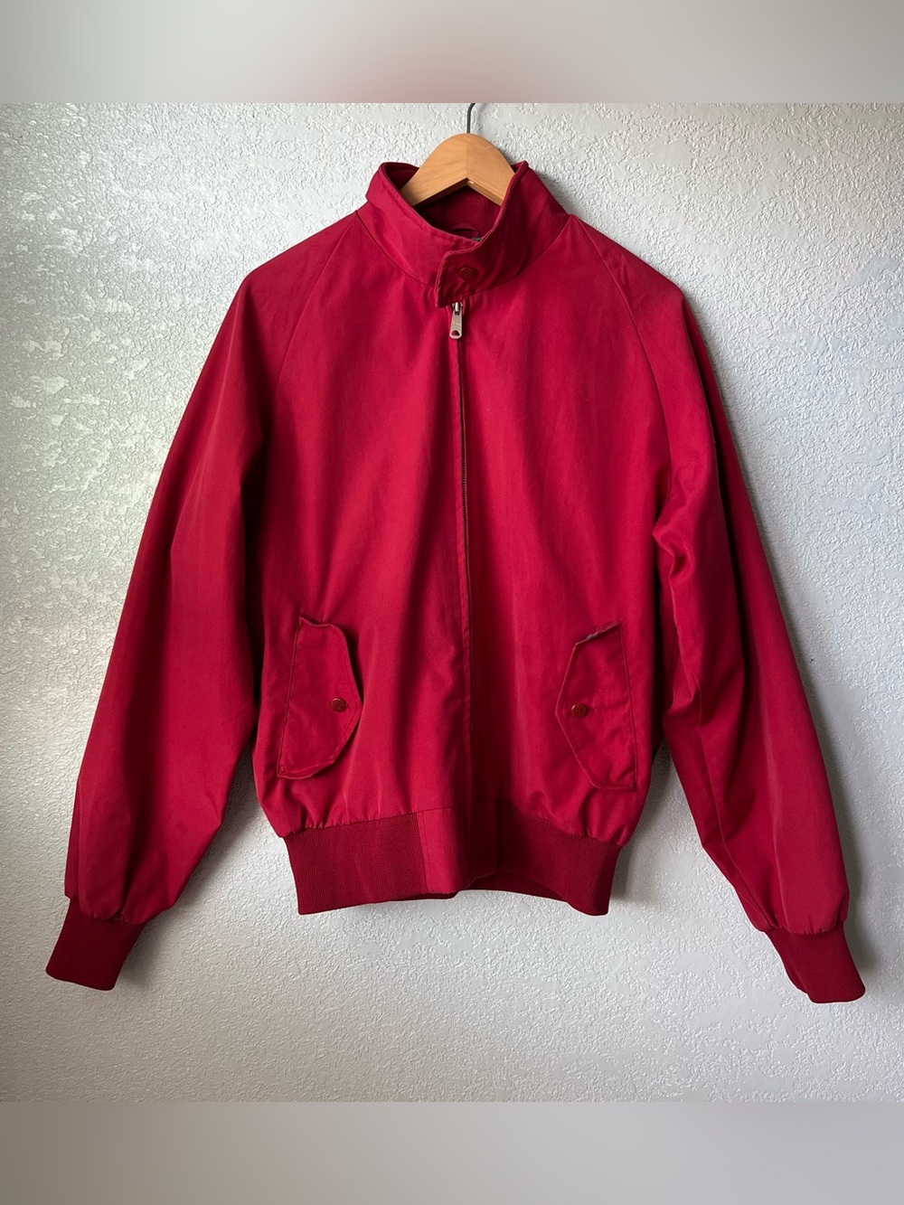 Vintage 80s Pacific Trail Red Harrington Jacket Size 42 Plaid Lined Korea M